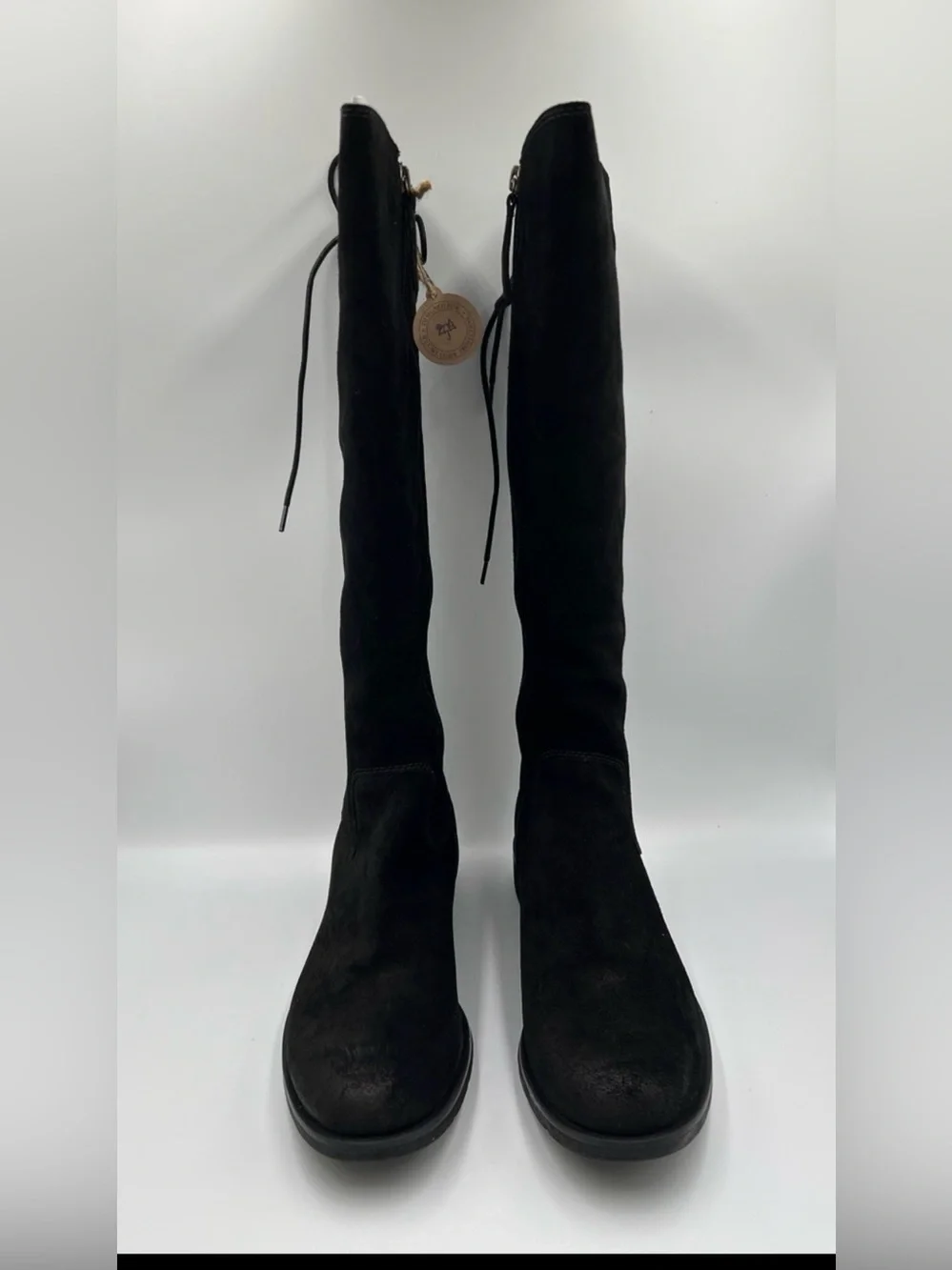Sofft Sharnell II Aqua tall knee high boots black suede riding zipper new 8.5